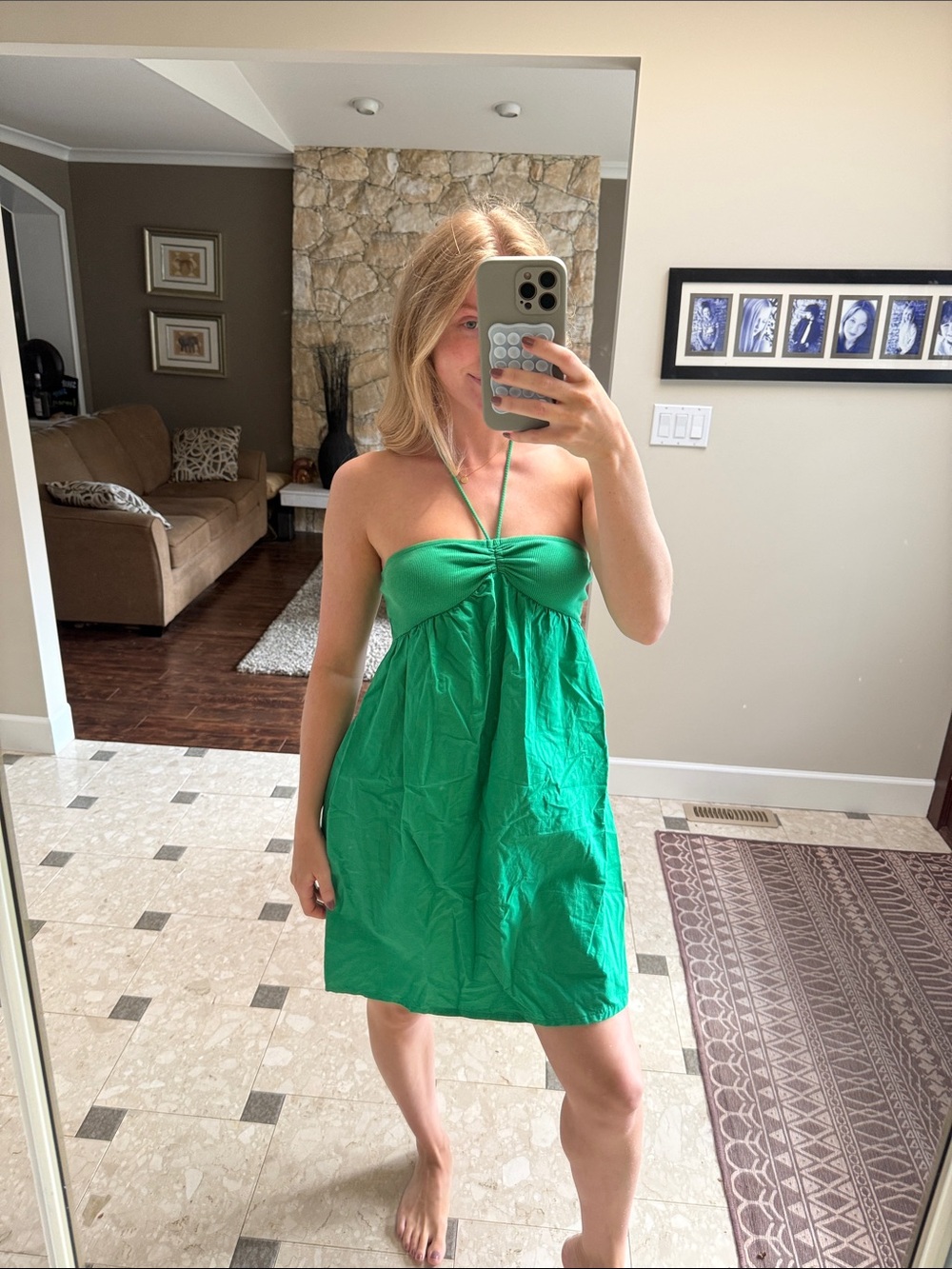 Zara Green Halter Mini Dress